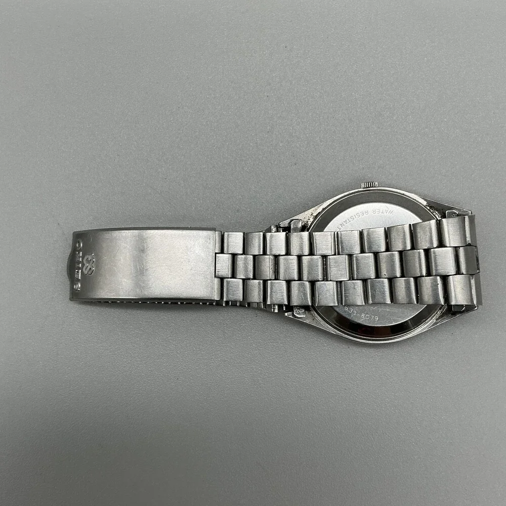 Vintage Seiko SQ Mens Watch 36mm Stainless Day Date 4633-8079 New Battery 7